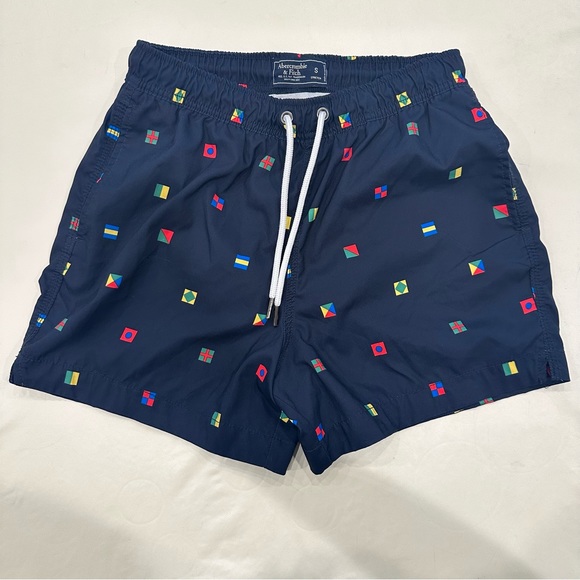 Abercrombie & Fitch Nautical Swim Trunks Sz Sml - Picture 2 of 6
